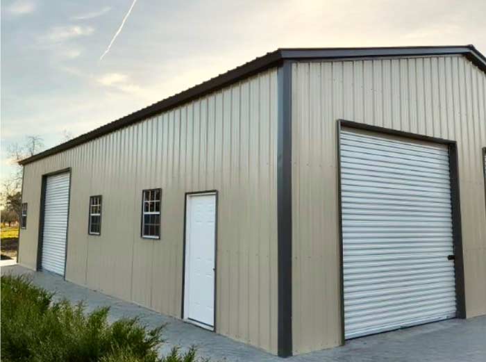 beige strong prefab garage in fresno, ca
